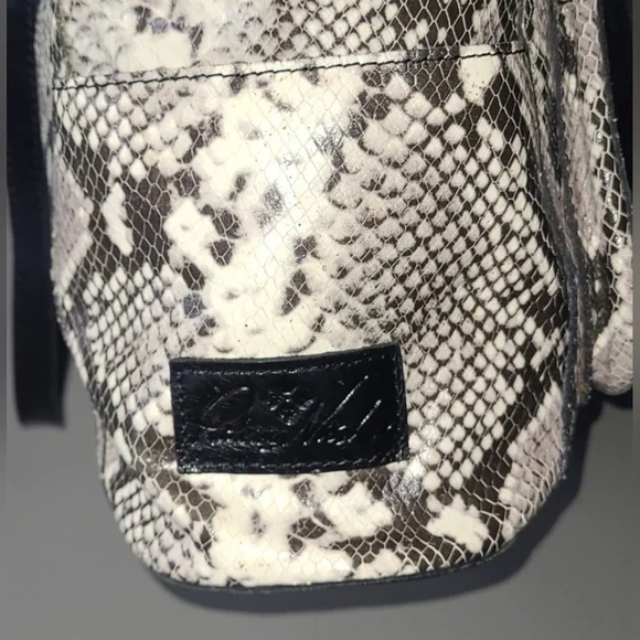 Patricia Nash Alviano 10th Anniversary Leather Tote Python/Snake w/Dustbag - Picture 7 of 11